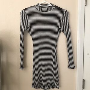 Ribbed Striped Long Sleeve Dress